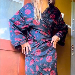 Silk kimono Chinese robe